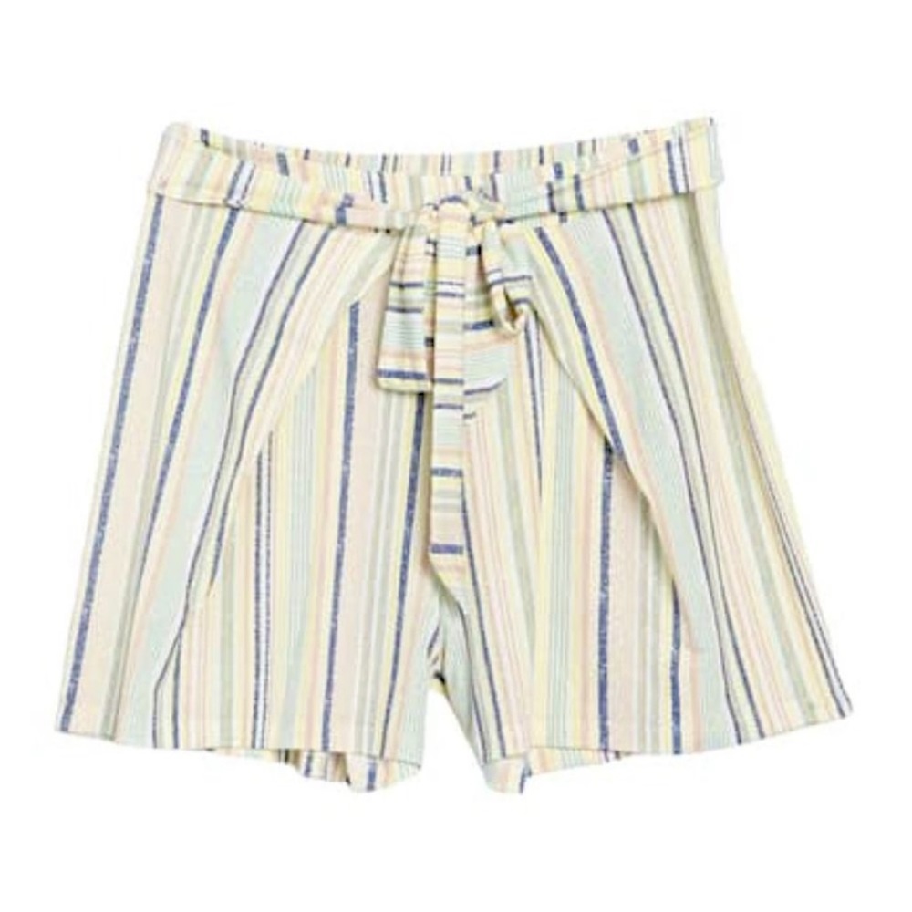 BCBGeneration stripe tie front shorts